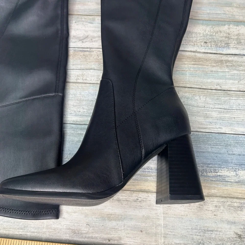 Marc Fisher Boots Denki 2 Womens Over The Knee  Black Faux Leather‎ Size 6